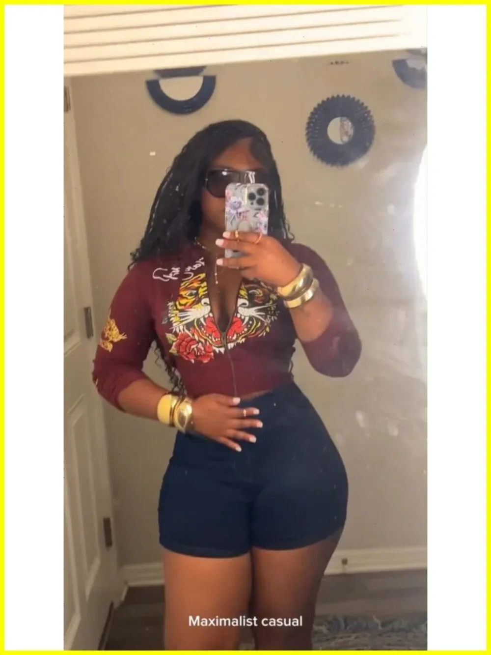 Stretchy Denim Shorts High Waisted Pull On Jorts 4 Pockets